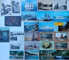 25 Antique Vintage Misc 1900s Mostly Boat Postcards Sailboats Battleships Lot 10 picture