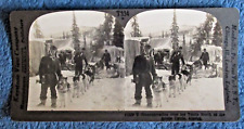 Vintage 1900's Stereoview North Of Arctic Circle in Alaska ~ Dog Sledding Team picture