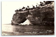 1930-50 Postcard Grand Portal Pictured Rocks Rppc Real Photo Munising MIchigan picture