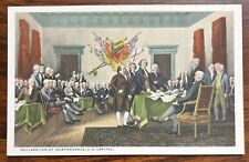 Declaration of Independence, U.S. Capitol Painting by Trumbull Antique Postcard picture