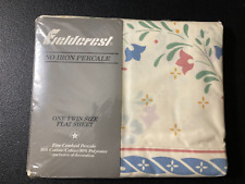 Fieldcrest No Iron Percale Twin Size Flat Sheet Vintage NOS 1987 Floral picture