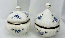 Set  2 VTG HAND PAINTED FOR PERUGINA BY AURORA FIRENZE ITALIA SQUARE TRINKET BOX picture
