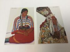 2 Winold Reiss, Native American Indians,Great Northern RR  Mtn.Flower Angry Bull picture