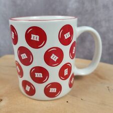 Vintage M&M Mars Brand Mug Cup White Red All Over Candy 1997 Unique Giftable picture