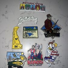 Vintage State Travel Rubber Magnets Souvenir Lot of 8 picture
