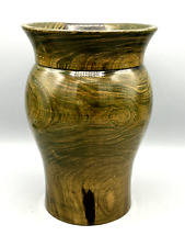 Beautiful Wood Lathe Vase Stained and Polished Hollow Heavy Grain picture