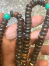 Rare Tibetan Old Natural Ox Horn Disc Beads Short Necklace picture
