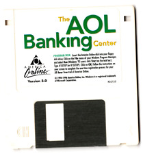 Vintage Rare AOL Banking Center 1996 V3.0 America Online Windows 3½″ FLOPPY Disc picture