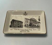Vintage Freemason Masonic Trenton NJ Club Ashtray Dish - 175th Anniversary 1962 picture