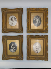 Vintage Lot of 4 Ornate Picture Frames w/ Art Prints picture