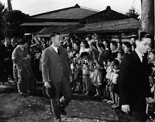 Emperor Hirohito and Empress Nagako visit with a crowd of well wis- Old Photo picture