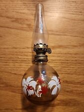 VINTAGE P&A ACORN OIL LAMP CLEAR GLASS BAASE 4.5 INCHES picture