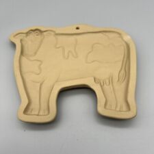 Vtg Brown Bag Cookie Art Cow 1986 Stoneware Mold picture