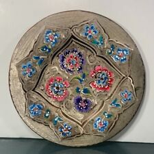 Hand Etched and Painted Turkish Copper Wall Plate 5.5