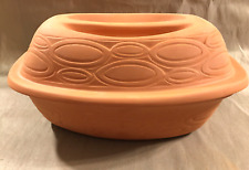 New Old Stock vintage clay Baker Italy -never used- Terracotta serving Casserole picture