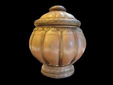 Pink And Gold Tone Ornate Trinket Jewelry Jar With Lid picture