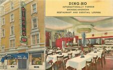 New York Chinese Restaurant Ding HO 1940s Andres Products Postcard 21-6656 picture