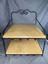 Longaberger Wrought Iron Paper Tray Stand - 2 Maple Shelves  picture