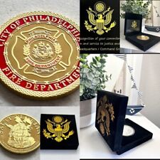 City Of PHILADELPHIA Fire Dept. Challenge Coin With Special Velvet Case picture