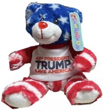 6” Donald Trump 2024 Patriotic Stars Stripes US Flag Plush Bear Save America picture