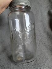 Antique 1920s Presto 1/2 Gallon Embossed Mason Jar W/Glass BALL Lid picture
