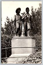 RPPC Tom Sawyer And Huck Finn Statue Hannibal Missouri Vintage PostCard  - C5 picture