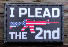 I Plead The 2nd Morale Patch Hook and Loop Army 2nd Amendment Funny 2A Gear picture