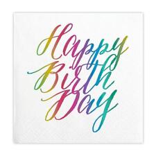 Foil Beverage Napkins Happy Birthday Rainbow Size 5in Sq Pack of 6 picture