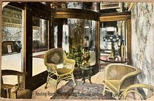 Los Angeles Hotel Alexandria Interior Wicker Chairs California VTG Postcard 1908 picture