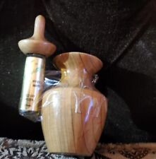 Vintage Myrtle Wood Perfume Bottle Carved Decorative Oregon Coast Souvenir picture