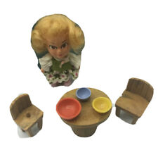 1967 Hasbro Storykins Goldilocks Table/Chairs/Bowls Doll picture