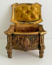 French Ormolu Trinket Antique Box 19th c. French Victorian Bronze Jewelry picture