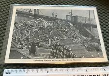 1949 Butte MT MINING Postcard - Stewart Mine - Unloading Timbers picture