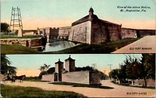 St. Augustine Florida Old Fort Marion & Old City Gates Vintage C. 1910 Postcard picture