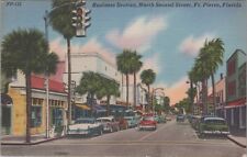 MR ALE 1953 Fort Ft. Pierce FL North Second Street Postcard Cars Stores B2730 picture