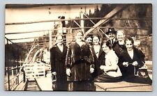 RPPC Group of Fun Looking People On Boat FASHION CLASSIC IMAGE Vintage Postcard picture