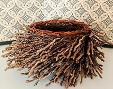 VTG FARMHOUSE  TWIG Basket Completely Handmade Rustic Primitive  Great Cond.  picture