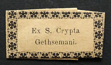 GETHSEMANE Antique CATHOLIC RELIC Folded Paper w/ EARTH FROM VIRGIN MARY'S TOMB picture