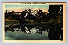 WA-Washington, Mt. Seattle, Olympic Mountains Vintage Souvenir Postcard picture