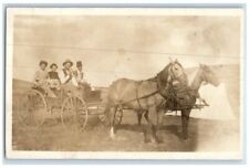 c1910's Men Women Wagon Horses Team Tent Farm Colorado CO RPPC Photo Postcard picture