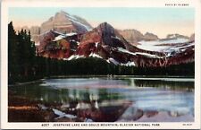 St Mary Lake from Going to Sun Chalets, Glacier NP Montana - 1935 Linen Postcard picture