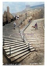 ptc4604 - Yorks. - View of the very Old Church Steps in Whitby c1904 - print 6x4 picture