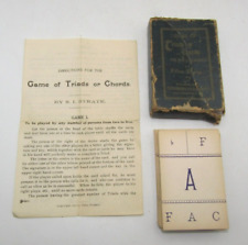 ANTIQUE GAME OF TRIADS OR CHORDS MUSICAL CARD GAME 1898 (IOB & Instructions) picture
