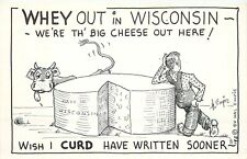 Postcard 1940s Hal Empie Whey out in Wisconsin big cheese comic humor 23-12482 picture