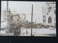 Antique Postcard RPPC Church Burns To Ground People Out Front Rare B6821 picture