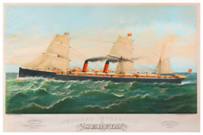 OCEAN LINERS 2137 - Cunard Line SS Servia 12 x 18 poster -1880's  picture