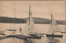 c1940s Budd Lake New Jersey sailboats boats water dock postcard E14 picture