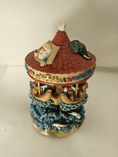 Noah's Ark Music Box Carousel Religious Plays Amazing Grace Wind Up picture