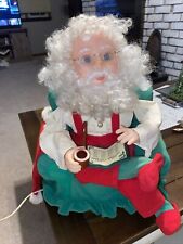 1993 SANTA'S BEST VINTAGE ANIMATED SANTA 🎅 RELAXING READING LIST Pipe picture