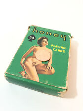 Vintage 1960’s Nude Playing Cards In Box-Complete 54-Honey Brand. Pin Up Models picture